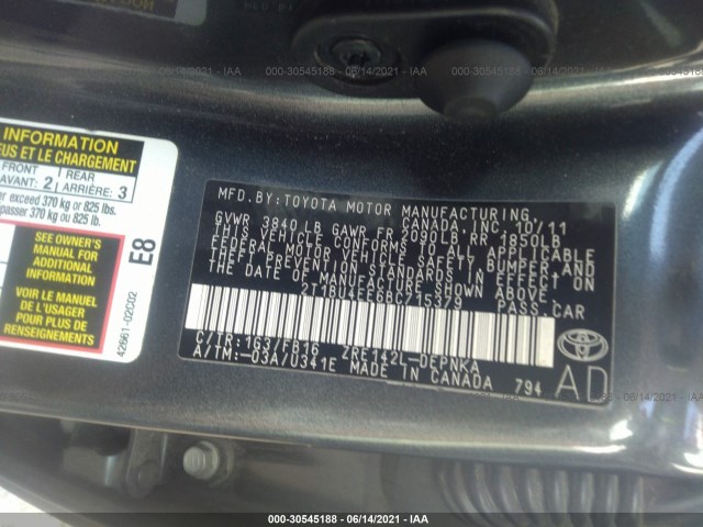 Photo 8 VIN: 2T1BU4EE6BC715379 - TOYOTA COROLLA 