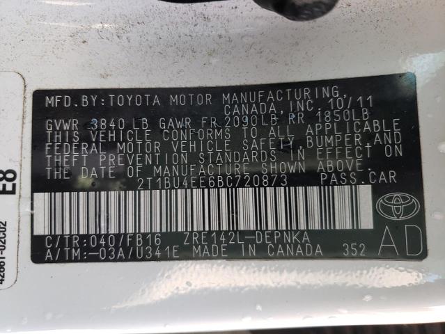 Photo 9 VIN: 2T1BU4EE6BC720873 - TOYOTA COROLLA BA 