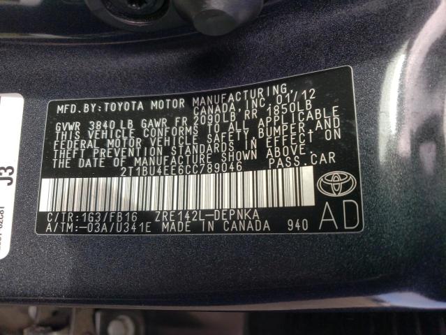 Photo 9 VIN: 2T1BU4EE6CC789046 - TOYOTA COROLLA BA 