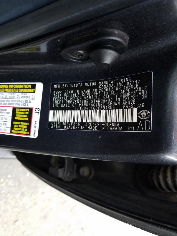 Photo 9 VIN: 2T1BU4EE6CC791606 - TOYOTA COROLLA BA 