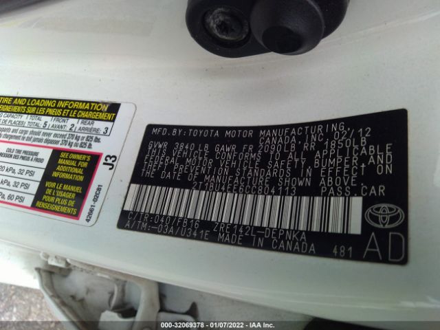 Photo 8 VIN: 2T1BU4EE6CC804113 - TOYOTA COROLLA 