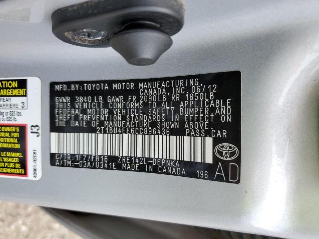 Photo 12 VIN: 2T1BU4EE6CC896436 - TOYOTA COROLLA BA 