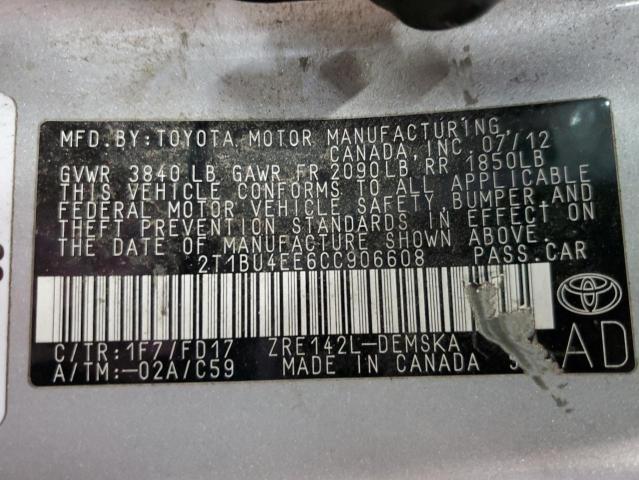 Photo 11 VIN: 2T1BU4EE6CC906608 - TOYOTA COROLLA BA 