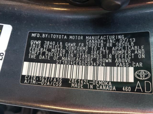 Photo 9 VIN: 2T1BU4EE6DC034724 - TOYOTA COROLLA BA 