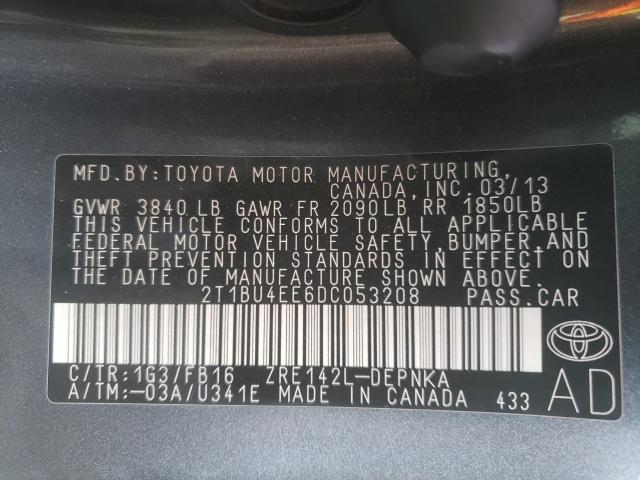 Photo 9 VIN: 2T1BU4EE6DC053208 - TOYOTA COROLLA BA 