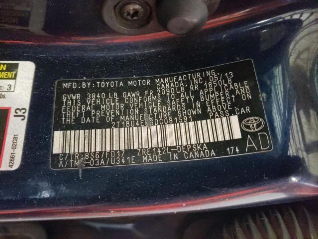 Photo 12 VIN: 2T1BU4EE6DC081591 - TOYOTA COROLLA 