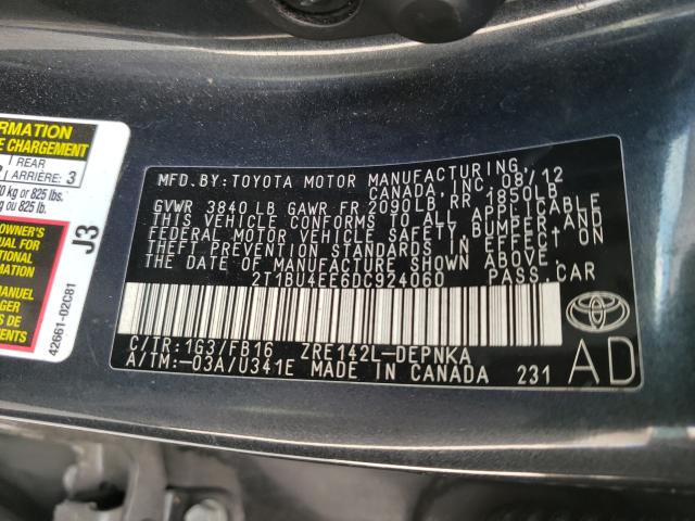 Photo 9 VIN: 2T1BU4EE6DC924060 - TOYOTA COROLLA BA 