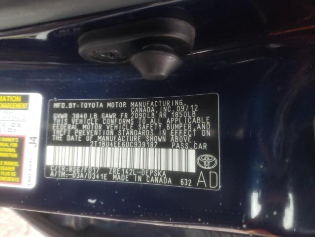 Photo 12 VIN: 2T1BU4EE6DC939187 - TOYOTA COROLLA BA 