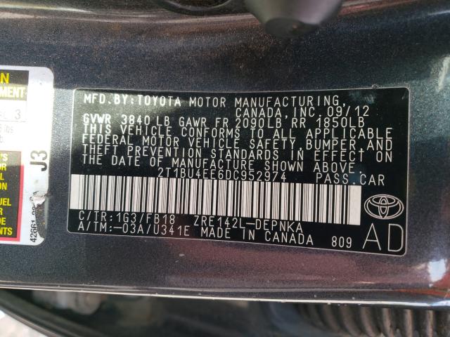 Photo 9 VIN: 2T1BU4EE6DC952974 - TOYOTA COROLLA BA 