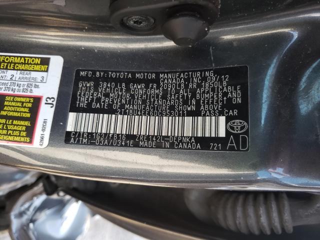 Photo 9 VIN: 2T1BU4EE6DC953011 - TOYOTA COROLLA BA 