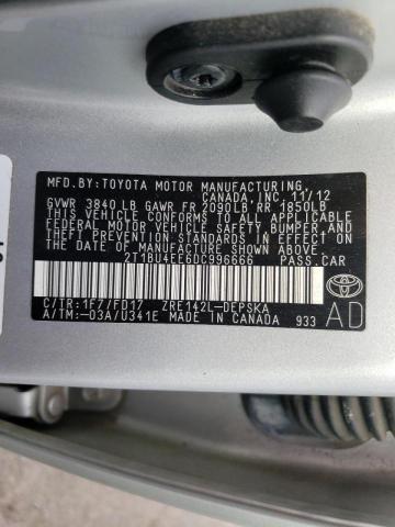 Photo 9 VIN: 2T1BU4EE6DC996666 - TOYOTA COROLLA BA 