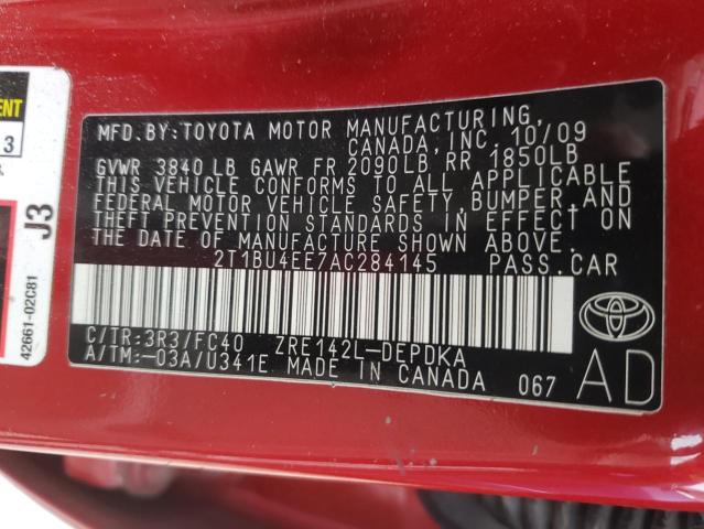 Photo 9 VIN: 2T1BU4EE7AC284145 - TOYOTA COROLLA BA 