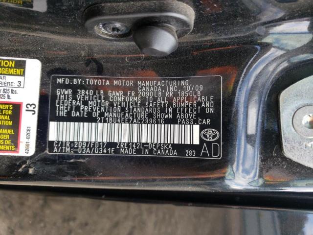 Photo 9 VIN: 2T1BU4EE7AC299616 - TOYOTA COROLLA BA 