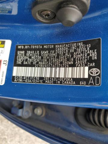 Photo 11 VIN: 2T1BU4EE7AC375724 - TOYOTA COROLLA BA 