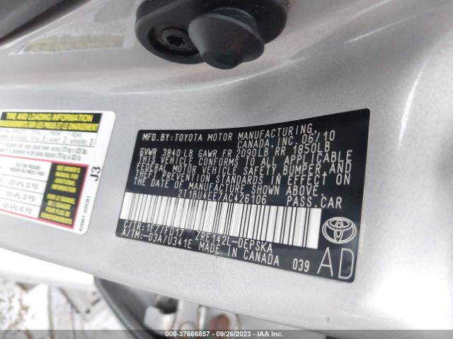 Photo 8 VIN: 2T1BU4EE7AC426106 - TOYOTA COROLLA 