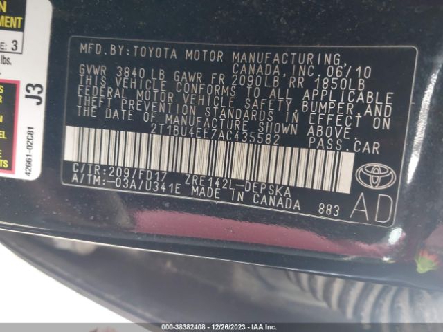 Photo 8 VIN: 2T1BU4EE7AC435582 - TOYOTA COROLLA 