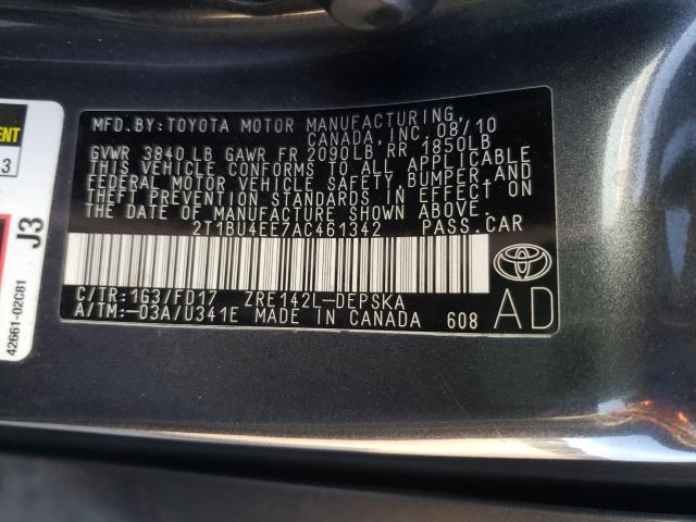 Photo 9 VIN: 2T1BU4EE7AC461342 - TOYOTA COROLLA BA 