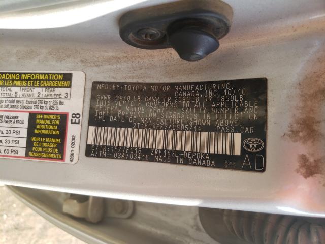 Photo 9 VIN: 2T1BU4EE7AC505744 - TOYOTA COROLLA BA 