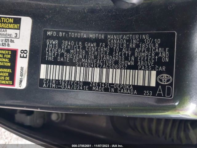 Photo 8 VIN: 2T1BU4EE7AC506957 - TOYOTA COROLLA 