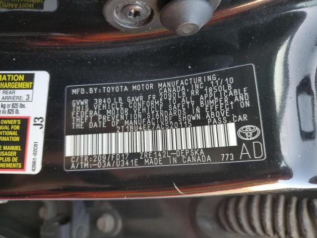 Photo 11 VIN: 2T1BU4EE7AC520115 - TOYOTA COROLLA BA 