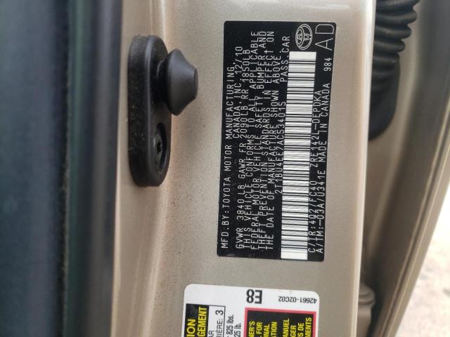 Photo 10 VIN: 2T1BU4EE7AC534015 - TOYOTA COROLLA BA 