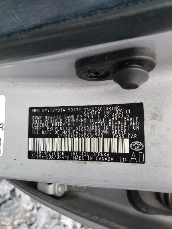 Photo 9 VIN: 2T1BU4EE7BC590750 - TOYOTA COROLLA BA 