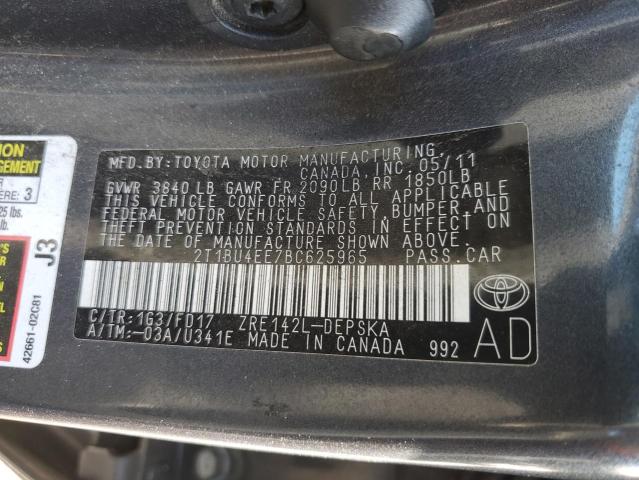 Photo 11 VIN: 2T1BU4EE7BC625965 - TOYOTA COROLLA 