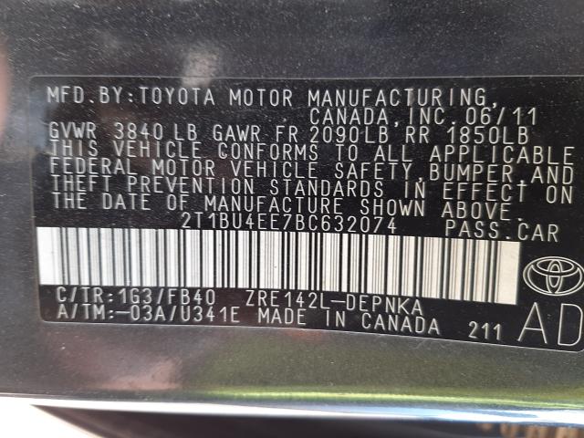 Photo 9 VIN: 2T1BU4EE7BC632074 - TOYOTA COROLLA BA 