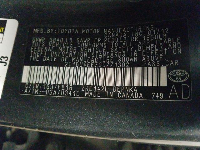 Photo 9 VIN: 2T1BU4EE7CC771302 - TOYOTA COROLLA LE 