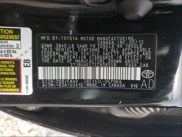 Photo 9 VIN: 2T1BU4EE7CC856558 - TOYOTA COROLLA BA 