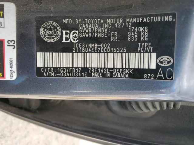 Photo 11 VIN: 2T1BU4EE7DC015325 - TOYOTA COROLLA BA 