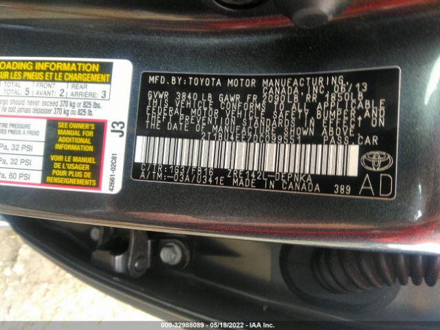 Photo 8 VIN: 2T1BU4EE7DC099551 - TOYOTA COROLLA 