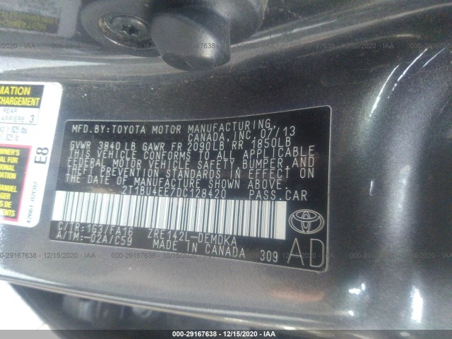 Photo 8 VIN: 2T1BU4EE7DC128420 - TOYOTA COROLLA 