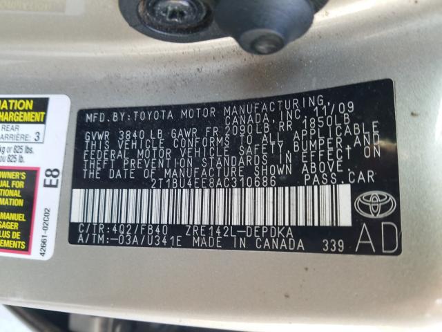 Photo 9 VIN: 2T1BU4EE8AC310686 - TOYOTA COROLLA BA 