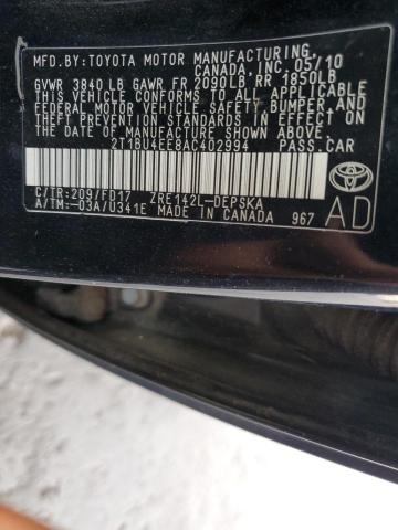 Photo 11 VIN: 2T1BU4EE8AC402994 - TOYOTA COROLLA BA 