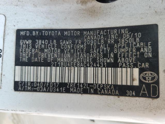 Photo 11 VIN: 2T1BU4EE8AC424431 - TOYOTA COROLLA 