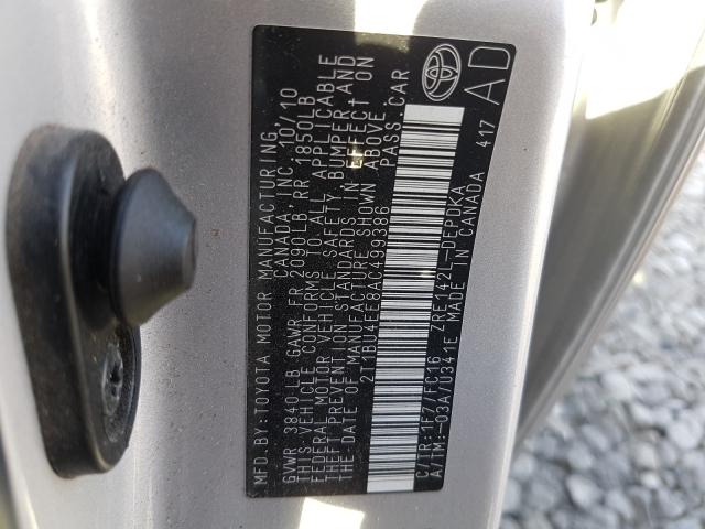 Photo 9 VIN: 2T1BU4EE8AC499386 - TOYOTA COROLLA BA 