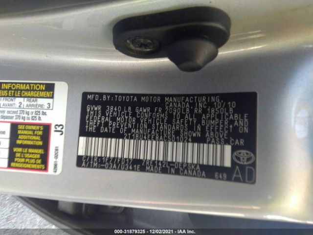 Photo 8 VIN: 2T1BU4EE8AC501024 - TOYOTA COROLLA 