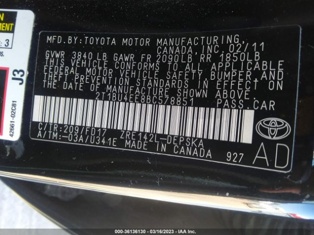 Photo 8 VIN: 2T1BU4EE8BC578851 - TOYOTA COROLLA 