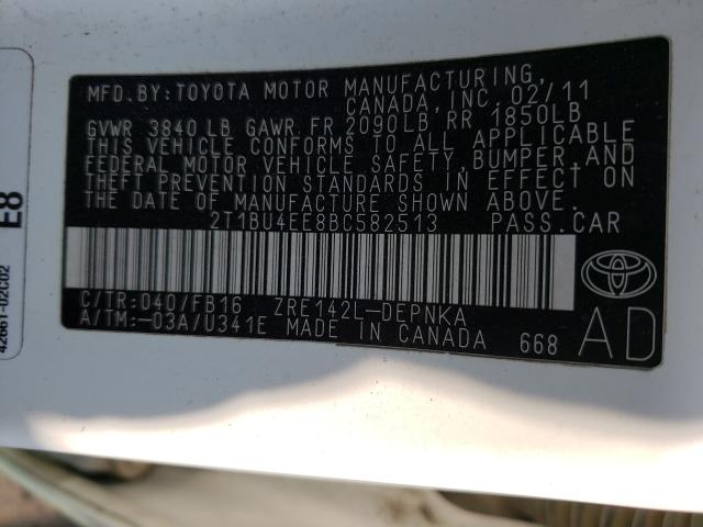 Photo 9 VIN: 2T1BU4EE8BC582513 - TOYOTA COROLLA BA 