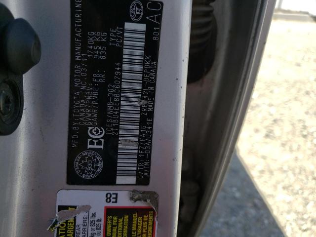 Photo 11 VIN: 2T1BU4EE8BC607944 - TOYOTA COROLLA BA 