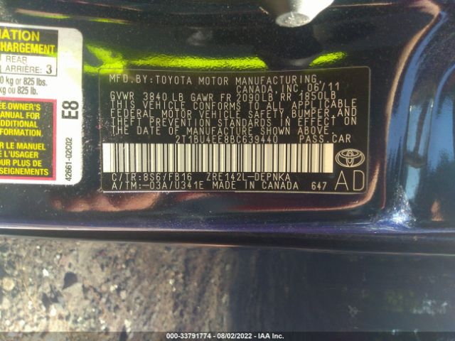 Photo 8 VIN: 2T1BU4EE8BC639440 - TOYOTA COROLLA 