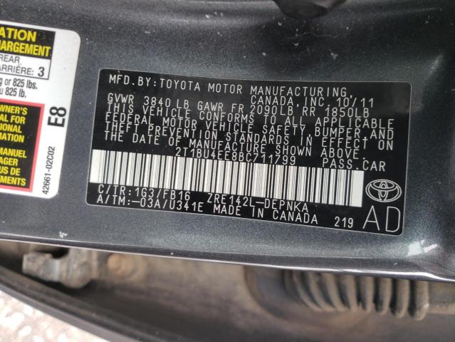 Photo 11 VIN: 2T1BU4EE8BC711799 - TOYOTA COROLLA BA 