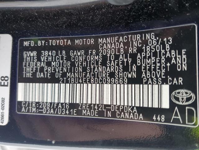 Photo 11 VIN: 2T1BU4EE8DC099669 - TOYOTA COROLLA BA 