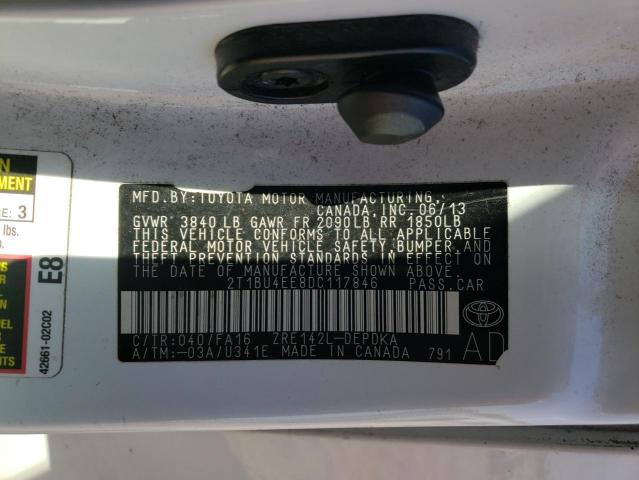 Photo 11 VIN: 2T1BU4EE8DC117846 - TOYOTA COROLLA BA 