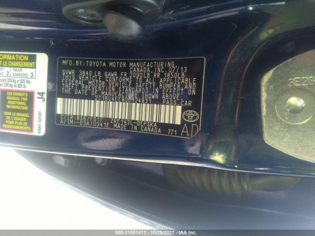 Photo 8 VIN: 2T1BU4EE8DC124831 - TOYOTA COROLLA 