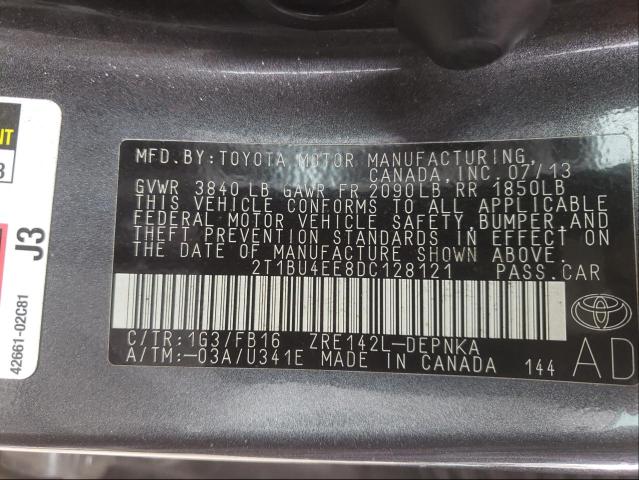 Photo 9 VIN: 2T1BU4EE8DC128121 - TOYOTA COROLLA BA 