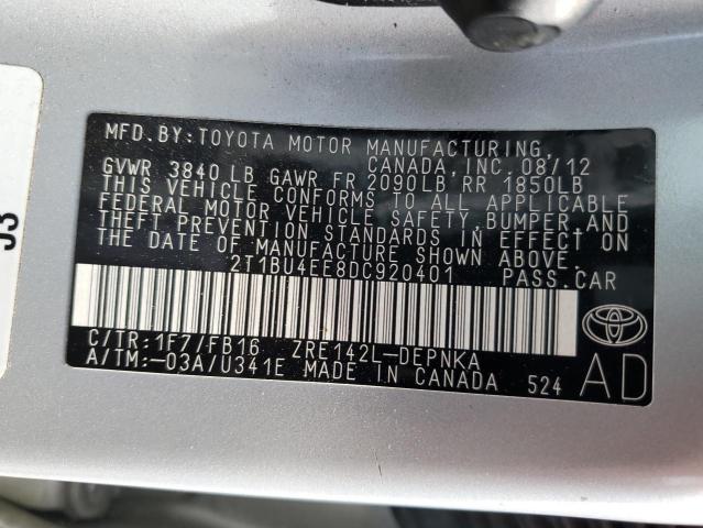 Photo 11 VIN: 2T1BU4EE8DC920401 - TOYOTA COROLLA BA 