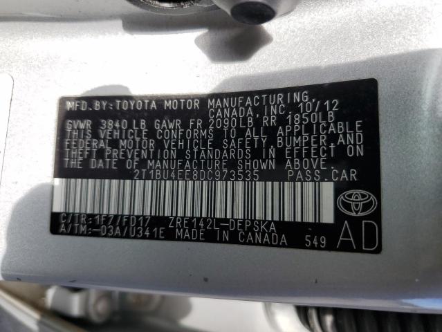 Photo 11 VIN: 2T1BU4EE8DC973535 - TOYOTA COROLLA BA 