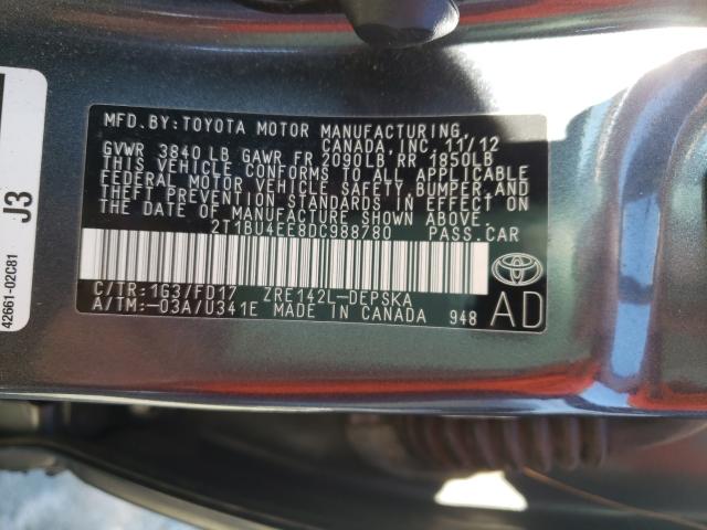 Photo 9 VIN: 2T1BU4EE8DC988780 - TOYOTA COROLLA BA 